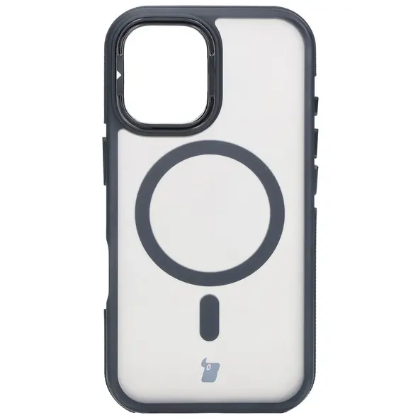 Bizon Case Eclipse Apple iPhone 16 smoky with a black frame