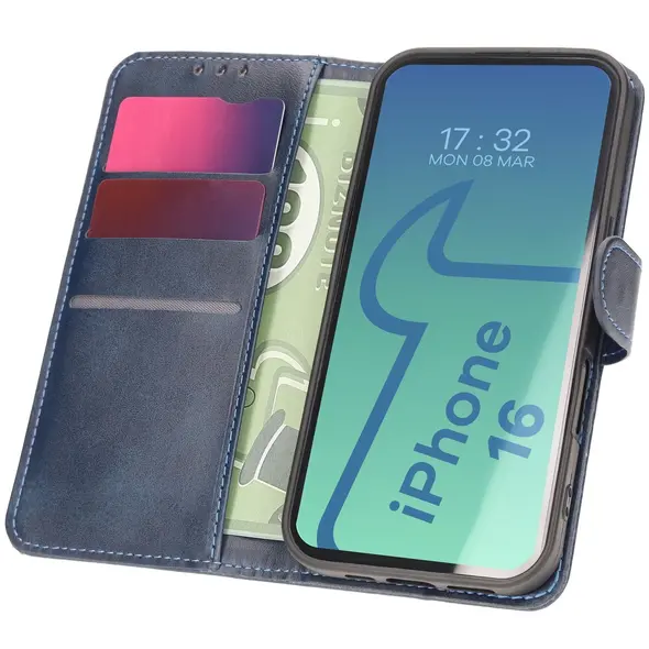 Bizon Case Pocket Apple iPhone 16 navy blue