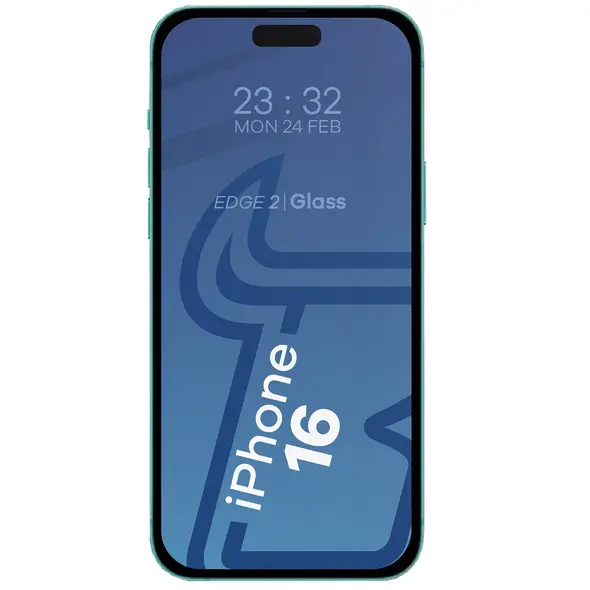 Bizon Edge 2x tempered screen glass with frame + camera glass Apple iPhone 16