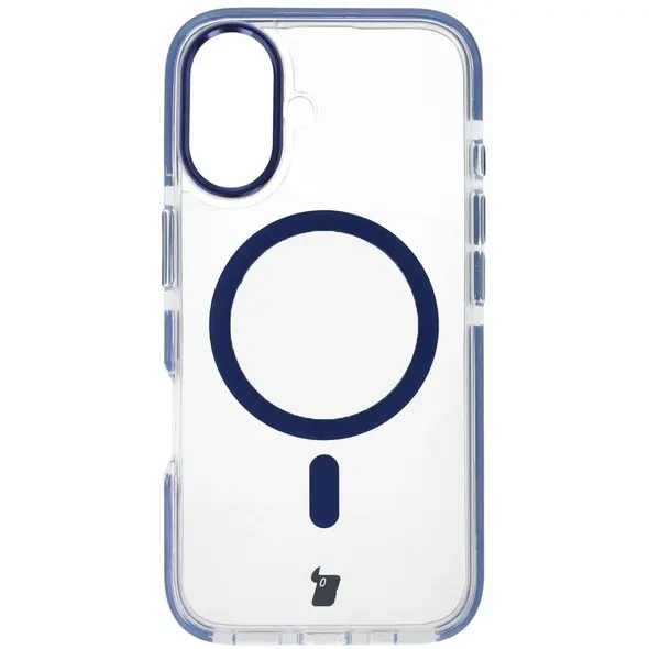 Bizon Case Marco Apple iPhone 16 clear with blue frame