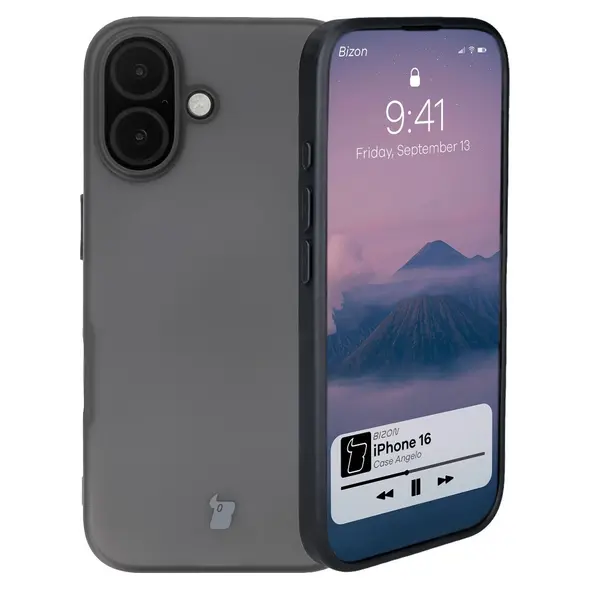 Bizon Case Angelo Apple iPhone 16 smoky with a black frame