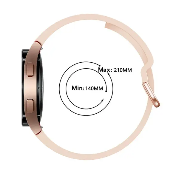 Bizon Strap Watch Silicone Samsung Galaxy Watch 20 mm light rose