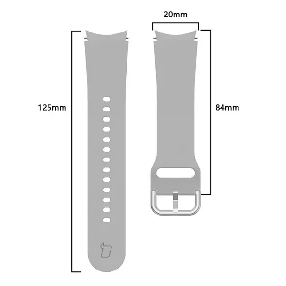 Bizon Strap Watch Silicone Samsung Galaxy Watch 20 mm light grey