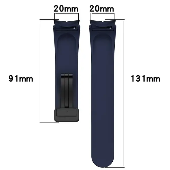 Bizon Strap Watch Silicone Samsung Galaxy Watch FE/7/6/6 Classic/5/5 Pro/4/4 Classic navy blue