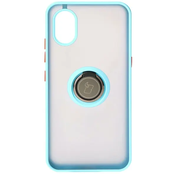 Bizon Case Hybrid Ring Samsung Galaxy Xcover7 smoky with a light blue frame