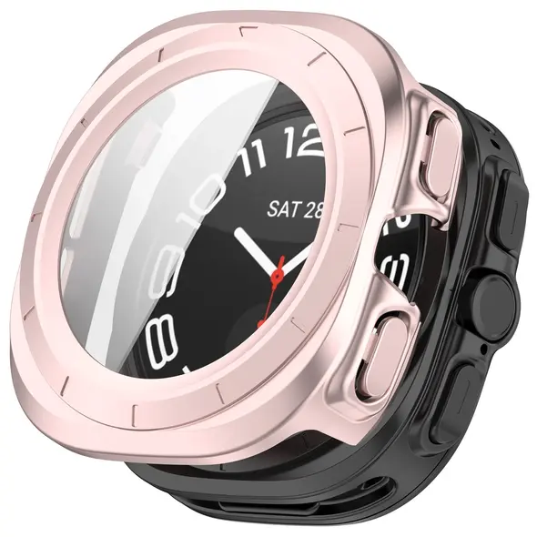 Bizon Case+Glass Watch Samsung Galaxy Watch Ultra 47 mm satin pink