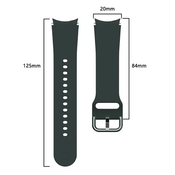 Bizon Strap Watch Silicone Samsung Galaxy Watch 20 mm dark green