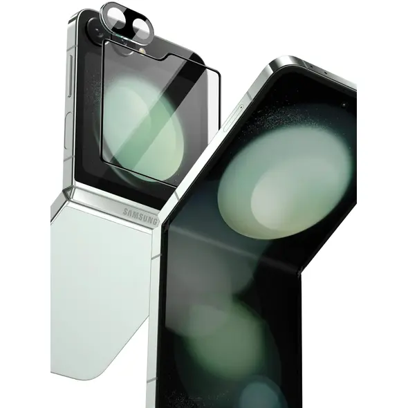 Bizon Glass Lens camera glass + outer screen glass Samsung Galaxy Z Flip6 [2 PACK]