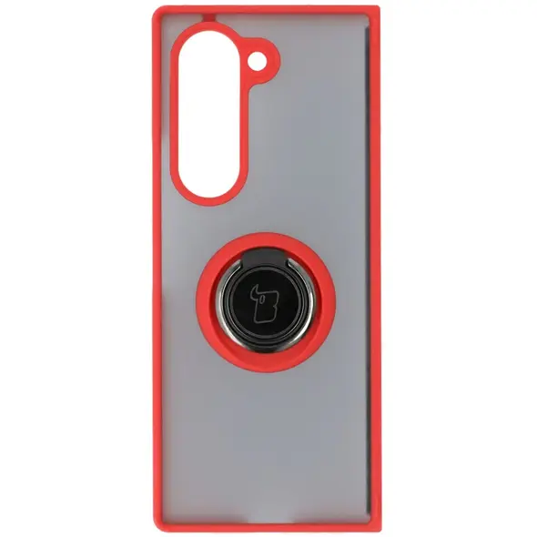 Bizon Case Hybrid Ring Samsung Galaxy Z Fold6 smoky with a red frame