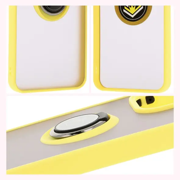 Bizon Case Hybrid Ring Xiaomi Redmi 13 4G smoky with a yellow frame