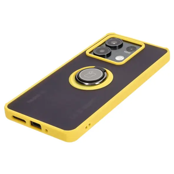 Bizon Case Hybrid Ring Xiaomi Redmi Note 13 5G smoky with a yellow frame