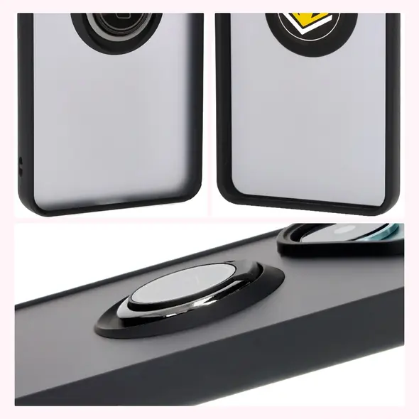 Bizon Case Hybrid Ring Xiaomi Poco F6 smoky with a black frame