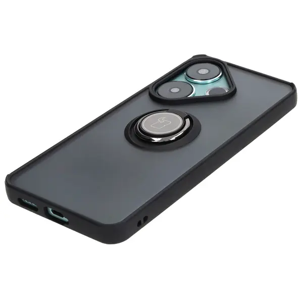 Bizon Case Hybrid Ring Xiaomi Poco F6 smoky with a black frame