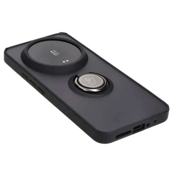 Bizon Case Hybrid Ring Xiaomi 14 Ultra smoky with a black frame