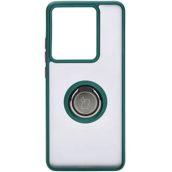 Bizon Case Hybrid Ring Motorola Edge 50 Pro smoky with a dark green frame