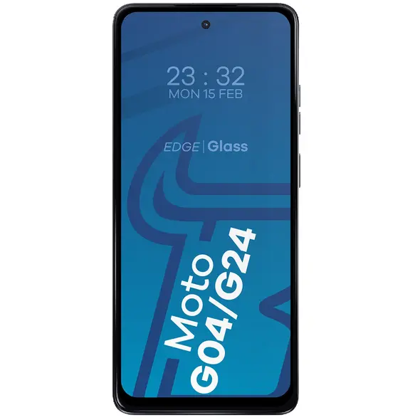 Bizon Edge 2x tempered screen glass with frame + camera glass Motorola Moto G04/G24