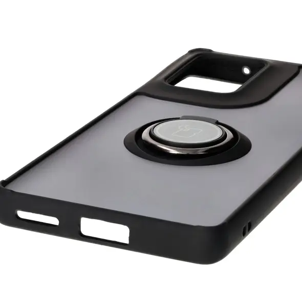 Bizon Case Hybrid Ring Motorola Edge 50 Fusion smoky with a black frame