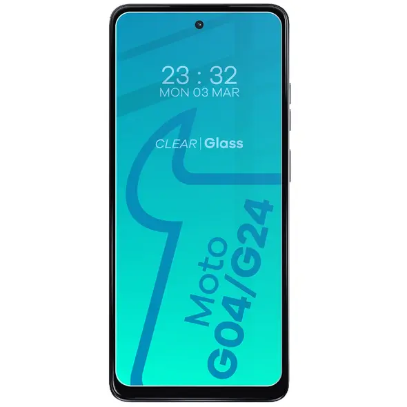 Bizon Clear 3x screen glass + camera glass Motorola Moto G04/G24