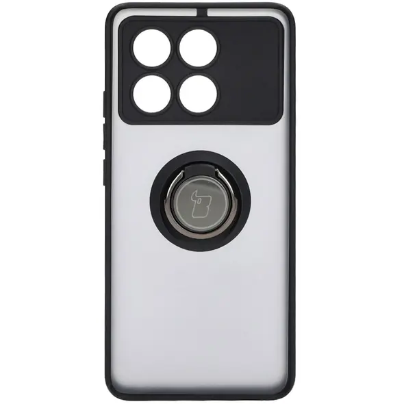Bizon Case Hybrid Ring Xiaomi Poco X6 Pro smoky with a black frame