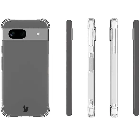 Bizon Case Clear Pack case + 2x screen glass Google Pixel 8a clear