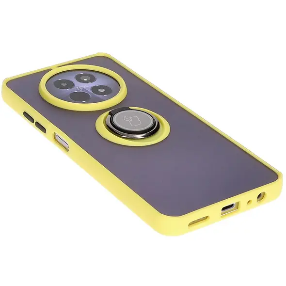 Bizon Case Hybrid Ring Realme 12 / 12x smoky with a yellow frame