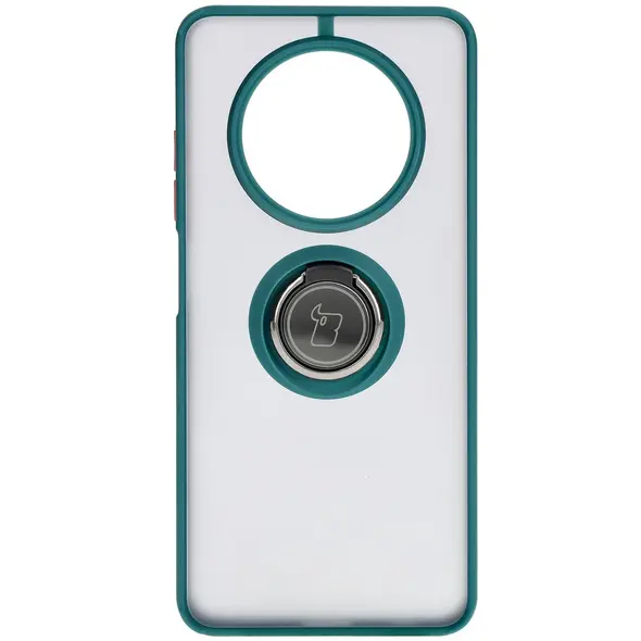 Bizon Case Hybrid Ring Realme 12 / 12x smoky with a dark green frame