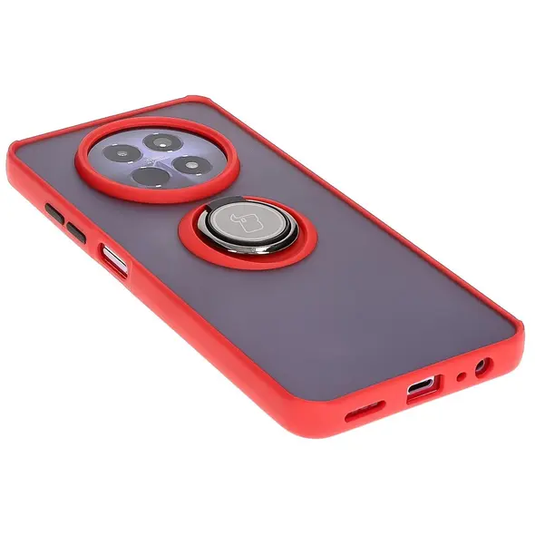 Bizon Case Hybrid Ring Realme 12 / 12x smoky with a red frame