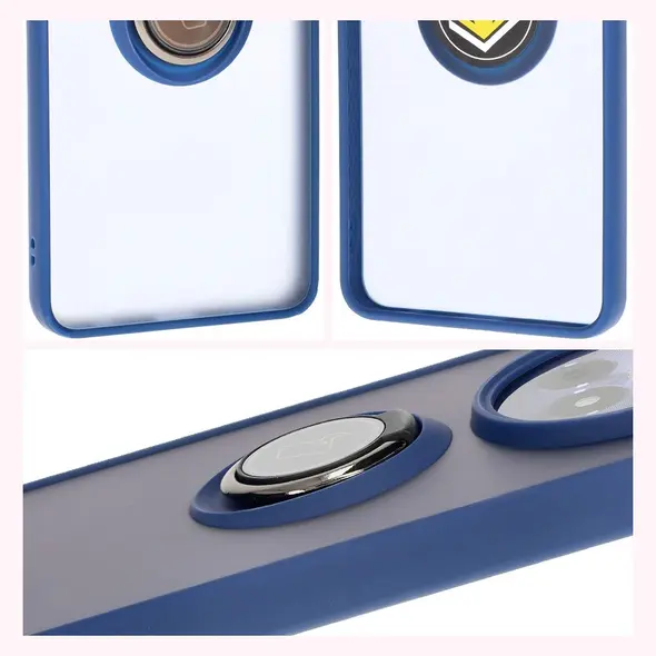 Bizon Case Hybrid Ring Realme 12 / 12x smoky with a navy blue frame