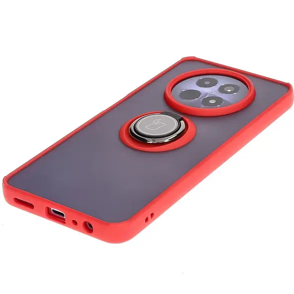 Bizon Case Hybrid Ring Realme 12 / 12x smoky with a red frame