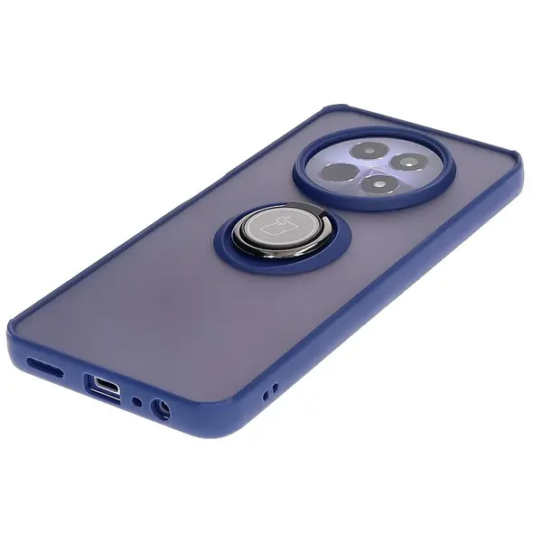 Bizon Case Hybrid Ring Realme 12 / 12x smoky with a navy blue frame