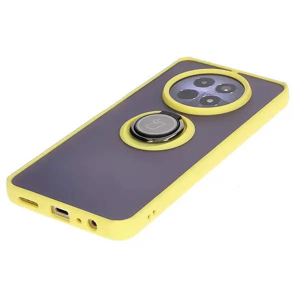 Bizon Case Hybrid Ring Realme 12 / 12x smoky with a yellow frame