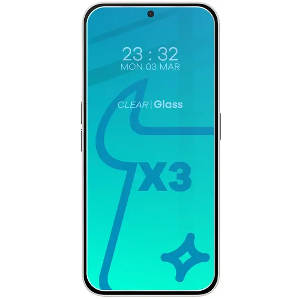 BIZON Clear 3x screen glass + camera glass Nothing Phone (2a)