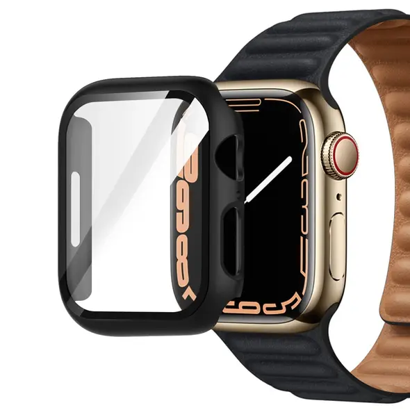 Bizon Case Case + Glass Set Apple Watch 8/7 41mm black