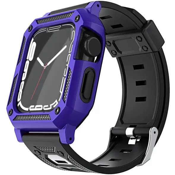 Bizon Strap + Case Watch Armor Apple Watch 40 / 41mm purple