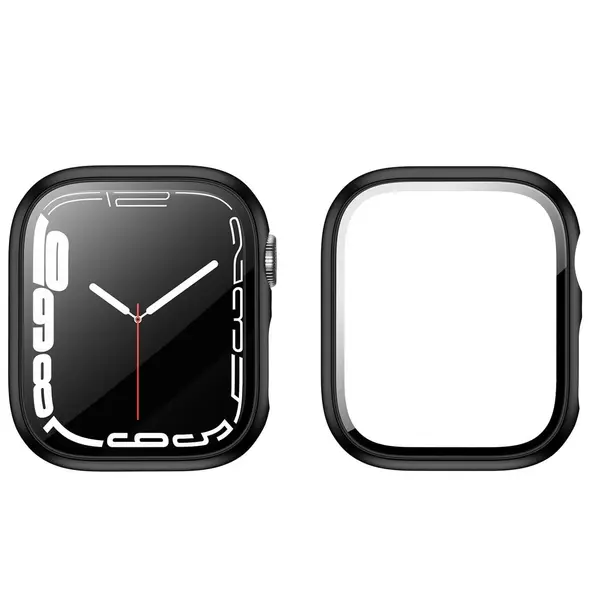Bizon Case Case + Glass Set Apple Watch 8/7 41mm black