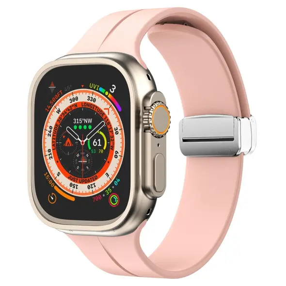 Bizon Strap Watch Silicone Apple Watch 44/45/46/49 mm pink