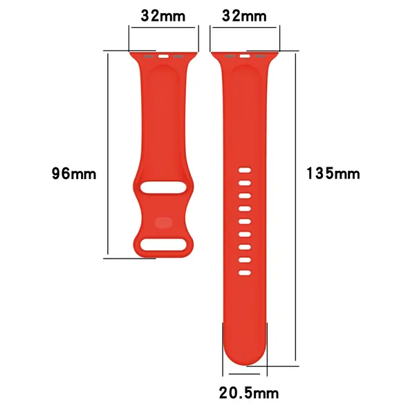 Bizon Strap Watch Silicone Apple Watch 38/40/41/42 mm red