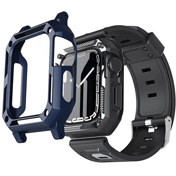 Bizon Strap + Case Watch Armor Apple Watch 40 / 41mm navy blue