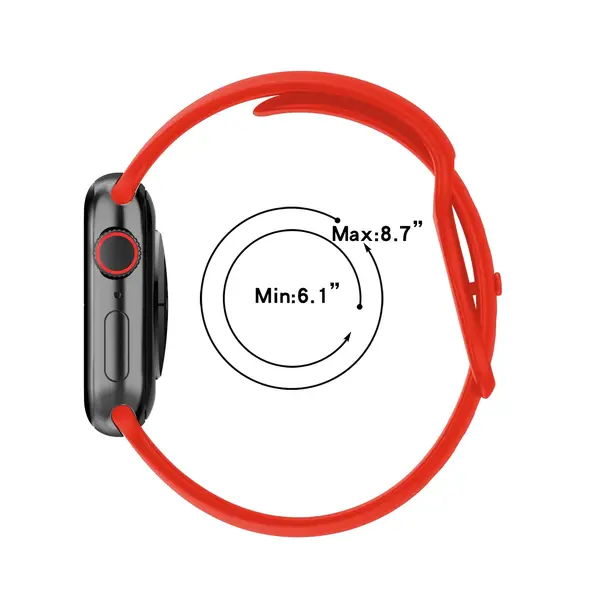 Bizon Strap Watch Silicone Apple Watch 38/40/41/42 mm red