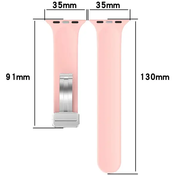 Bizon Strap Watch Silicone Apple Watch 44/45/46/49 mm pink