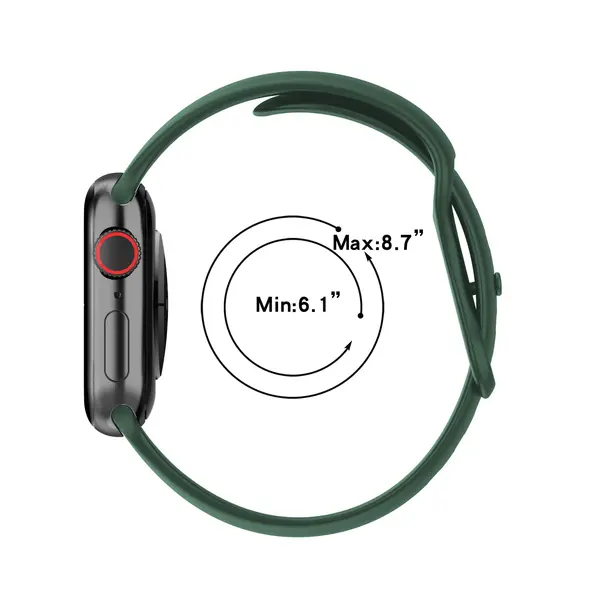 Bizon Strap Watch Silicone Apple Watch 38/40/41/42 mm dark green