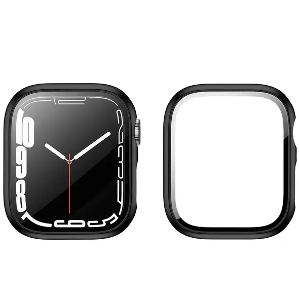 Bizon Case Case + Glass Set Apple Watch 8/7 45mm black