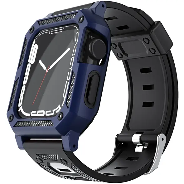Bizon Strap + Case Watch Armor Apple Watch 40 / 41mm navy blue