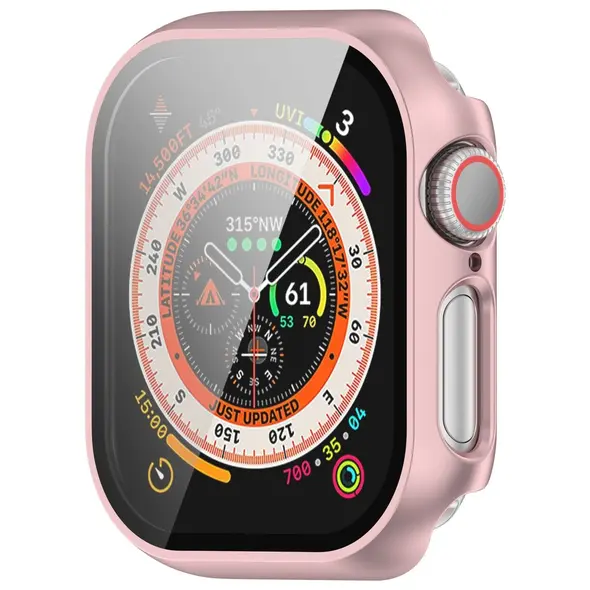 Bizon Case+Glass Watch Apple Watch 10 46mm light pink