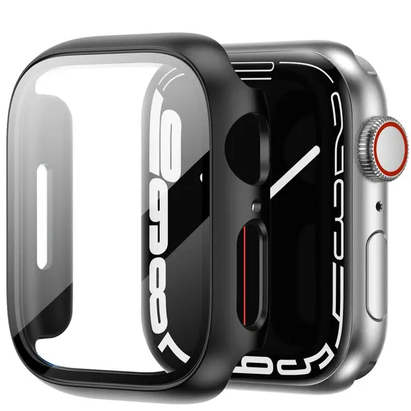 Bizon Case Case + Glass Set Apple Watch 8/7 41mm black