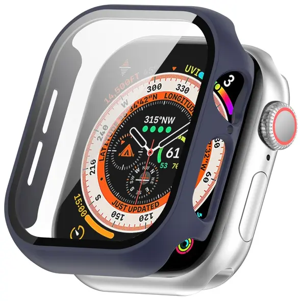 Bizon Case+Glass Watch Apple Watch 10 42mm dark blue