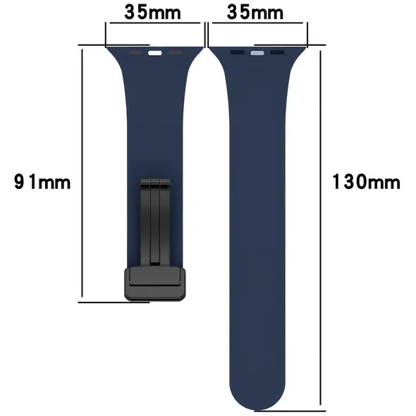 Bizon Strap Watch Silicone Apple Watch 44/45/46/49 mm navy blue
