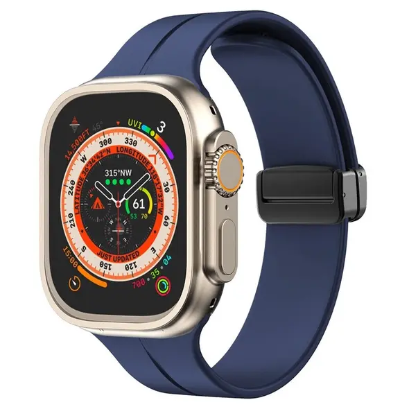 Bizon Strap Watch Silicone Apple Watch 44/45/46/49 mm navy blue