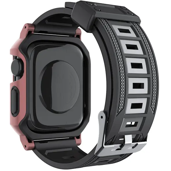 Bizon Strap + Case Watch Armor Apple Watch 44 / 45mm light pink