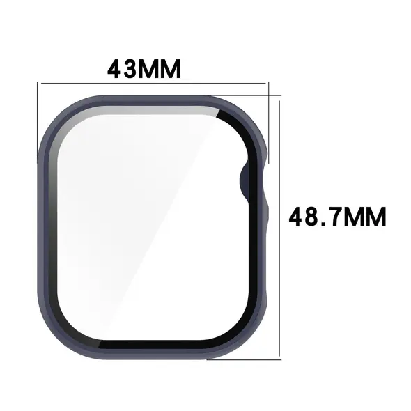 Bizon Case+Glass Watch Apple Watch 10 46mm dark blue
